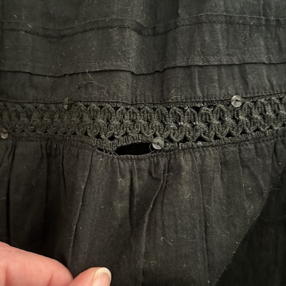 Just for Wraps Crochet Sequin Detail Full A-Line Maxi Skirt in Black Size M - Picture 13 of 14